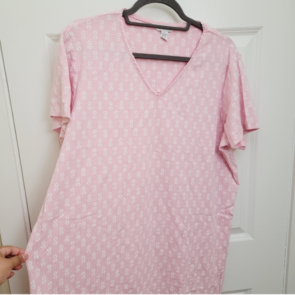 CHARTER CLUB Plus size The Everyday Cotton daisy Printed Sleep Shirt sleepwear - Picture 5 of 7